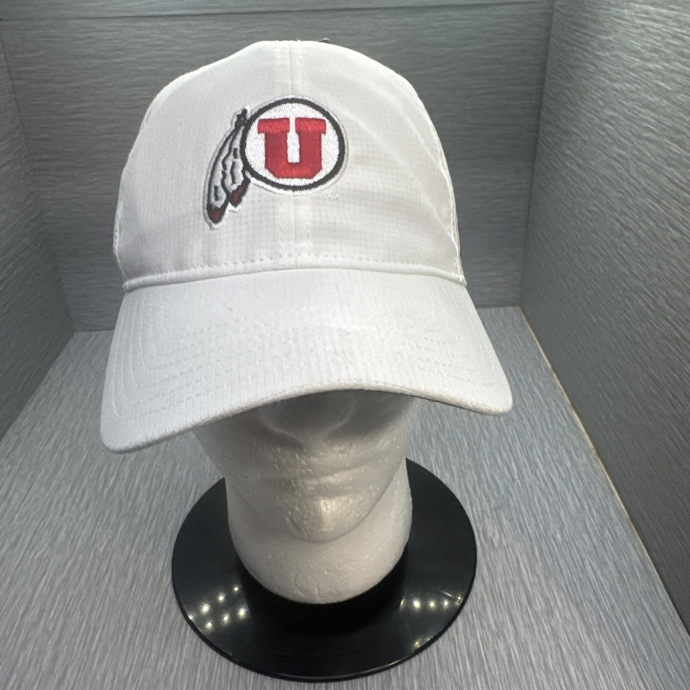 Utah Utes Under Armour Hat‎ White Adjustable Performance Cap Men's One Size